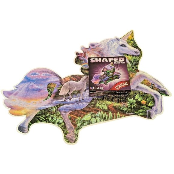 SureLox Mystic Unicorn Shaped 650 Piece Jigsaw Puzzle 3 feet Complete - Picture 3 of 9